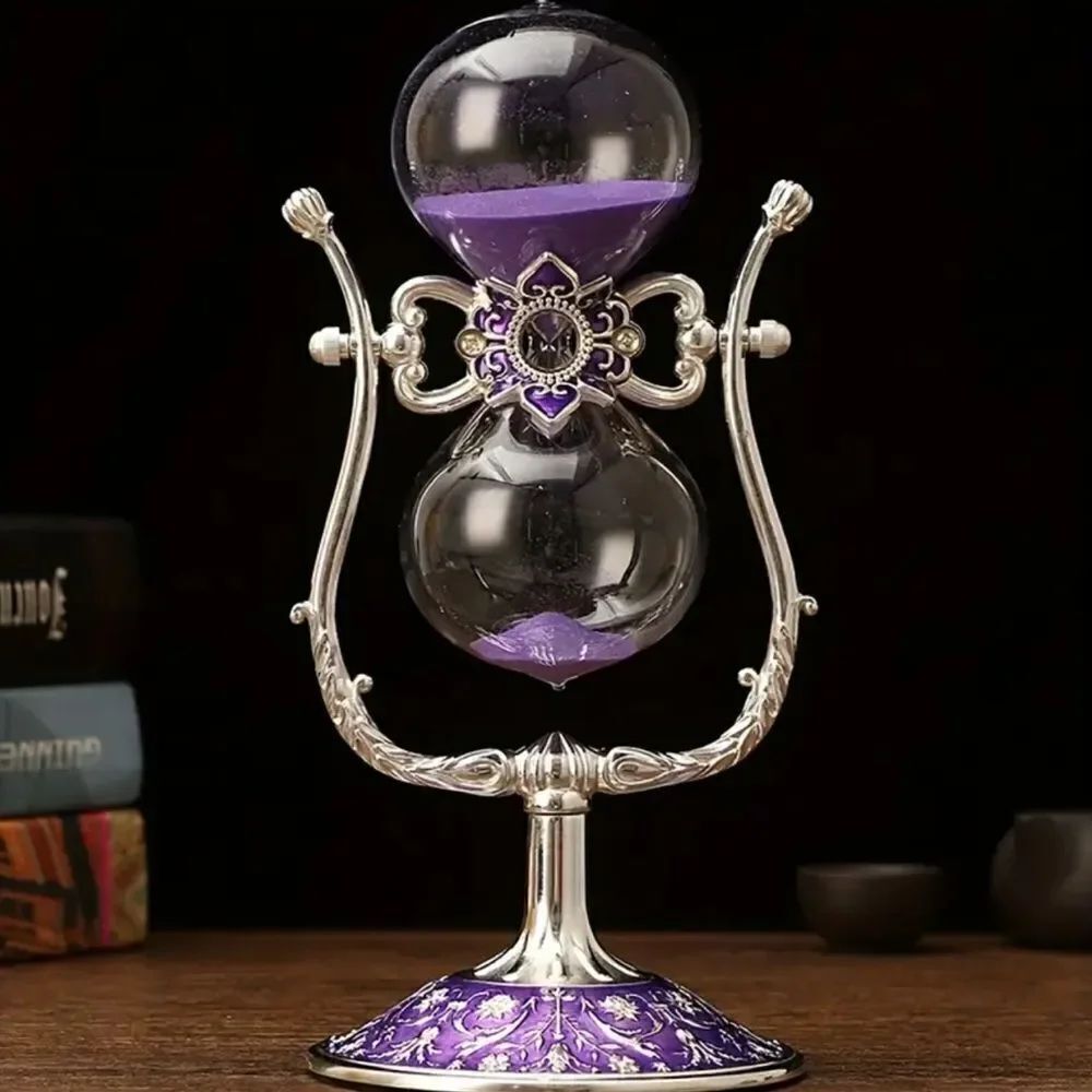Elegant Purple and Silver Hourglass Decor